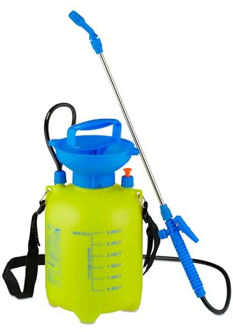 Relaxdays Pulvérisateur à Pression, buse réglable, pour l'arrosage de Vos Plantes, 3 litres, Jaune et Bleu