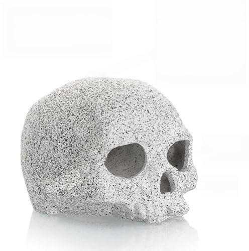 BEGONDIS Aquarium Rock Ceramic Cave Decoration - Skull Design, Safe for Shrimp, Cichlids & Small Fish, Ideal for Hiding & Breeding