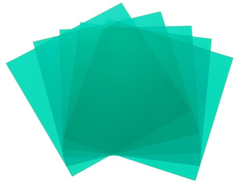 QUARKZMAN 5 färgglada plastark, transparent film bärnsten gel färgkorrigering vattentätt ljusfilter 3,9 x 3,9 tum ark för gör-det-själv hantverk, LED-belysning, foto (grön)