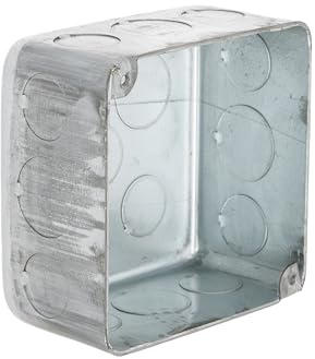 Hubbell-Raco 239 4 in. Square Plenum Box, Eleven 1/2 and Five 3/4 in. Knockouts, Drawn, 2-1/8 in. Deep, Gray