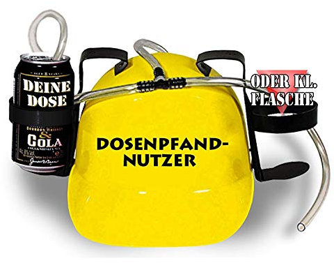 Trinkhelm Spaßhelm mit Printmotiv - Dosenpfand Nutzer - 51655 - versch. Farben zur Wahl Farbe gelb