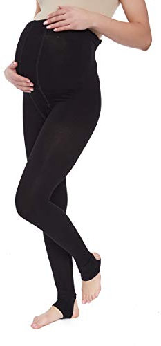 FUTURO FASHION Ogenomskinlig bomull moderskap omrörning leggings elastiska midjetights SE983