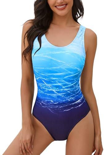 heekpek Bañadores Mujer Trajes de Baño Una Pieza Bañador Reductores Traje Baño Deportivo Bikini con Relleno Bañador Natacion Halter Verano Trikini Cintura Alta