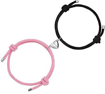 Aucuu Bracelets de Couple Magnétiques, Ensemble Bracelet d'Amitié Réglable Attraction Mutuelle Tressé Corde pour Meilleurs Amis, Copines, Soeurs