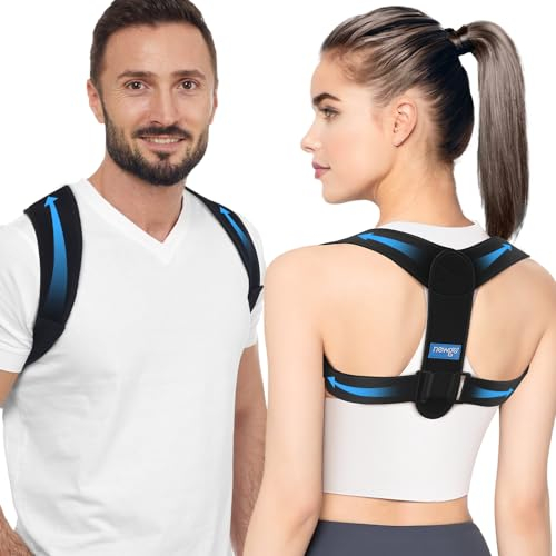 NEWGO Haltungskorrektur Rücken Geradehalter Verstellbare Rückentrainer Schmerzlinderung von Nacken, Rücken, Align Spine Rücken Geradehalter