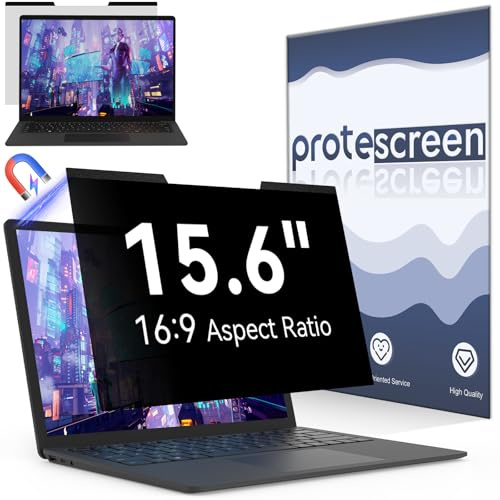 Magnétique Filtre de Confidentialité 15.6 Pouces 16:9 pour écran Ordinateur Portable, Amovible Protection D'écran Anti Lumiere Bleue Compatible avec Dell/ASUS/HP/Acer/Lenovo/Thinkpad/Samsung/Sony