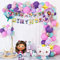 Junyaoii 137pcs Gabby Birthday Decoration, Dollhouse Birthday Decoration, Gabbys Foil Balloons, Latex Balloons, Happy Birthday Banner, Children's Birthday Decoration