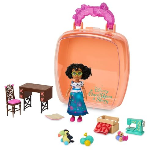Disney Store Official Encanto Princess Mirabel Once Upon a Story Mini Doll Playset, 5 Inch Princess Dolls, Girl Toys, 4 Year Old Girl Birthday Gifts