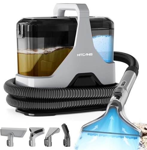 Kitcanis Nasssauger Polsterreiniger Waschsauger Gerät - 15KPa 600W 78dB Teppichreiniger Gerät mit 4 Düse Fleckenbürste für Teppich, Sofa, Vorleger, Polster, Treppen, Auto, Tierhaare