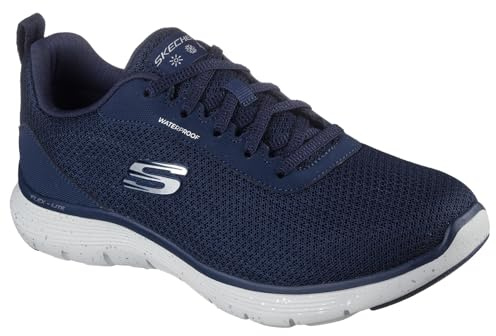 Skechers Tenis Flex Appeal 5.0 Fresh Trekpara Mujer, Ribete de Malla Azul Marino, 37.5 EU