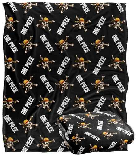One Piece Jolly Roger Pattern Manta súper Suave con Tacto Sedoso – 152 x 127 cm