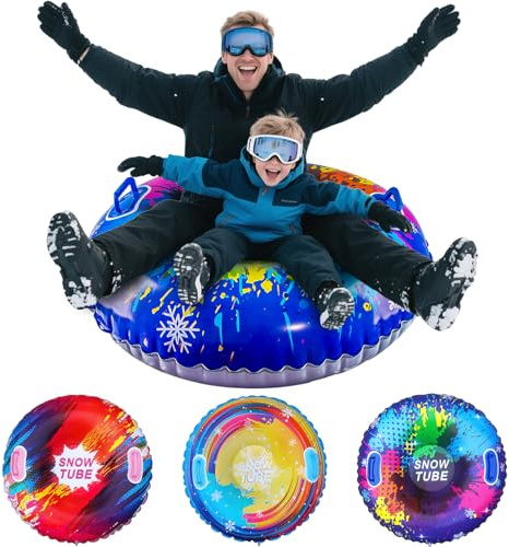 Shyllin Luges Gonflables, Luge Gonflable Neige Adults, Snow Tube, Inflatable Sleds, Inflatable Sledge Donuts (Blue)