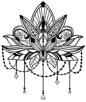 Rajukit Serene Mandala Metal Wall Decor,Extra Large Lotus Flower Metal Wall Art, Above Bed Meditation Decor, Spiritual Yoga Lover Gift, Boho Wall Hanging(12.6 * 10.6 inchs)