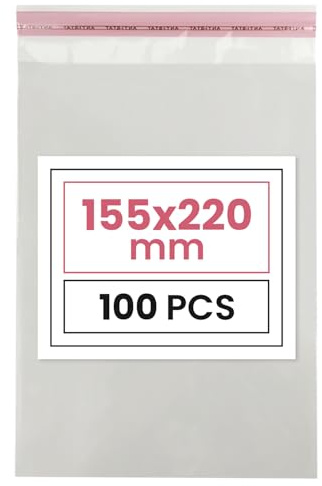 Netuno 100 Flachbeutel Hochglanz 15,5 x 22 cm mit Klappe (3cm) Peel & Seal PP Tütchen selbstklebend Plastiktüten klar Cellophantüte transparente Tüten mit Lasche