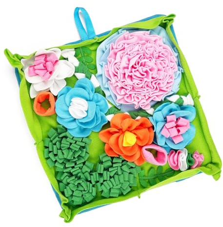 Zajop Tappetino per cani da annusare lavabile e resistente agli strappi, giocattolo interattivo per cani, coperta da addestramento impermeabile, 50 x 50 cm, tappeto multicolore per animali domestici