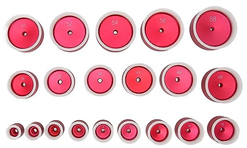 HaloVerde Watch Press Die Kit with 20 Die 20mm to 58mm Range Aluminum Alloy Watch Repair Tool for Capping Machine Use and Bezel Fitting
