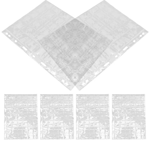 BESTOMZ 6hojas Álbum de Colección Transparente con Bolsillos para Monedas y Sellos de Páginas Protectoras de PVC Reutilizables para Organizador de Sellos y Monedas