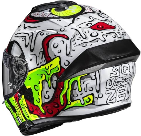 Casco de Moto Integral HJC C71 Designed Squeeze Multicolor con Visor Solar | Unisex Hombre y Mujer Homologado ECE 22.06