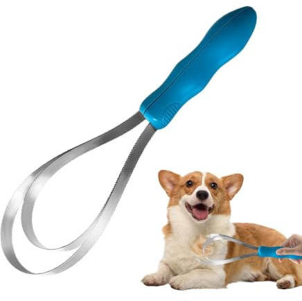 Genérico Cepillo Eliminapelo para Perros Rastrillo Subpelo Quitapelo Acero | Cepillo De Subpelo De Doble Bucle Para Perros De Ducha Baño Hogar Interior Perrera Refugio Salón