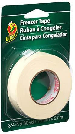 Duck Brand Write-On Freezer Tape, 3/4-Inch by 30-Yard, Single Roll, White (280124)