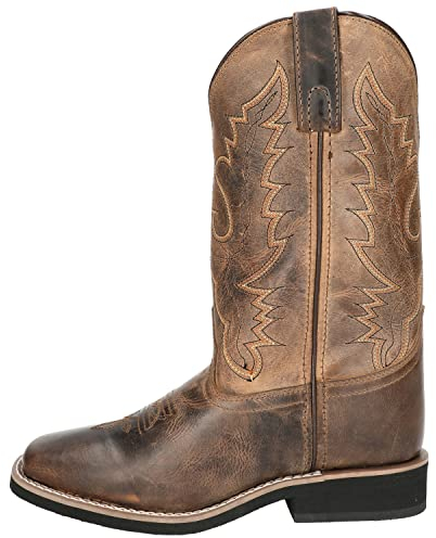 Smoky Mountain Boots | Hudson Series | Stivali western da uomo | Punta quadrata | Materiale in vera pelle | Suola in gomma e tacco a blocco | Fodera in pelle e tomaia in pelle, Cavallo pazzo., 39 EU