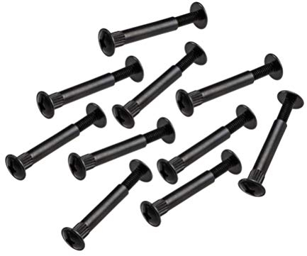 Gedotec viti per mobili M4, viti di collegamento con manicotti | Acciaio nero opaco | Connettore per mobili per legno di spessore 32 – 42 mm | Connettore per armadio a croce PZ2