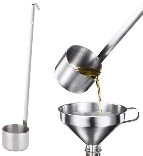 Weinlöffel, Dip-Löffel mit langem Griff mit flachem Boden, Schöpflöffel für Essigsauce, Ölsauce, Küchenutensilien (125 ml)