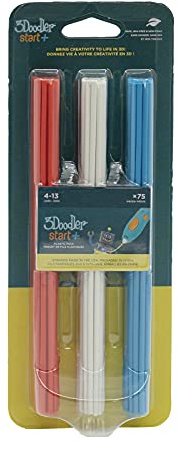 3Doodler Filamenti per Stampa 3D x75 Fili, Oltre 450 ft. di Stelle e Strisce estruse, Start Plastic Refill Blister Pack (75) -Mix 1