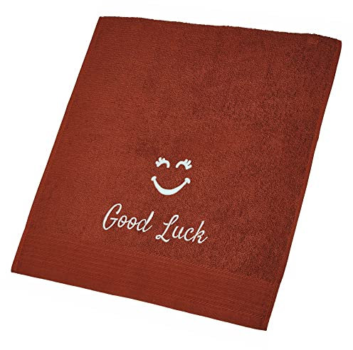 Wolimbo Duschhandtuch Bestickt mit Namen und Motiv - 70x140 cm - braun - weiches Duschtuch personalisiert - Geschenk