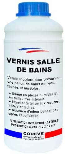 Vernis Salle De Bain - Codeve Bois - 1L - Intérieur - Pour La Protection De Votre Meuble De Salle De Bain Ou De Lavabo.