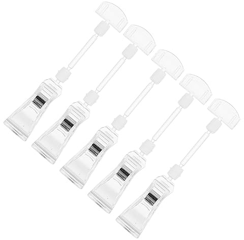 DOITOOL Lot de 5 clips transparents pour étiquettes publicitaires pour supermarchés, expositions et magasins, supports d'étiquettes légers et portables