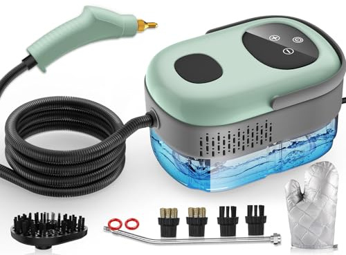 Limpiador a vapor, calentamiento de 10 segundos, 6 niveles ajustables, tanque de 1.69 cuartos de galón, vaporizador portátil natural de 2500 W para limpieza con pantalla táctil para el hogar