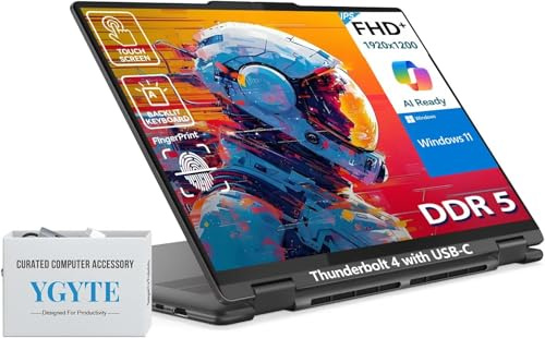 Lenovo Touchscreen per laptop Yoga 7i 2 in 1 2025 | 16 pollici FHD+ 360 pieghevole touch screen convertibile | Intel Core Ultra 7, 16 GB DDR5 RAM 1 TB SSD + SSD portatile da 512 GB | Windows 11 Pro