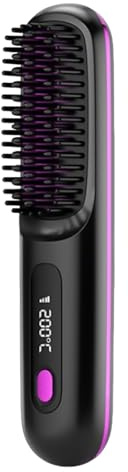 Demaxiyad Peinado de corte corto, cepillo térmico inalámbrico antiencrespamiento | Diseño ligero, calefacción, perfecto para crear ondas naturales y alisar