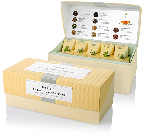Tea Forte coffret découverte 20 pyramides Sampler thé noir, thé blanc, thé vert et infusions- Tea Tasting Assortment Presentation box by Tea Forté