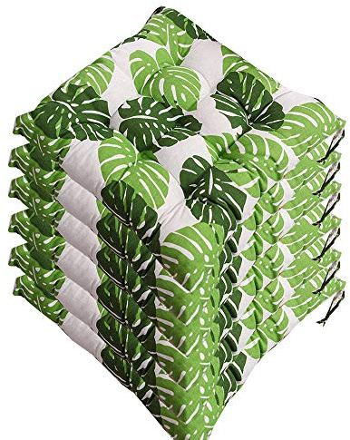 AGDLLYD Lot de 6 galettes de Chaise 40x40, Coussin décoratif Coussin Coussin de Chaise Coussins de Jardin 12 surpiqûres en Un Motifs différents, Polyester (L)