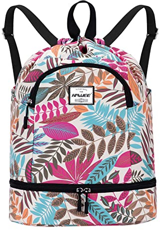 HAWEE Sportivo Zaino Grande Impermeabile Borsa da Palestra Sacca con Tasca Interna Unisex per Vita Quotidiana Scuola Sport All'Aperto Tempo Yoga Libero Spiaggia Nuoto