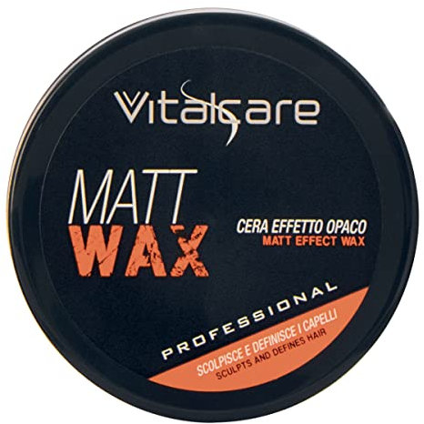 Vitalcare | Matt Wax - Cera con Effetto Opaco, Cera per Capelli Uomo Professionale, per Capelli più Scolpiti e Definiti, 100 ml