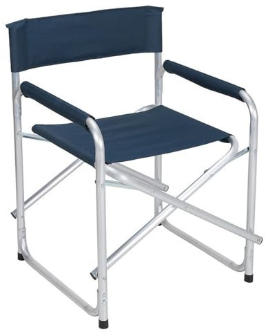 LOLAhome Silla de Playa Plegable para Pesca con diseño Director de Aluminio y loneta Azul Marino de 55x45x78 cm