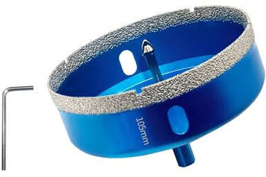 Teronbeta Scie Cloche Diamantée 105mm avec Foret Guidage de Centrage, Professionnelle Foret Diamanté Brasé pour Carrelage, Porcelaine, Verre, Marbre et Céramique