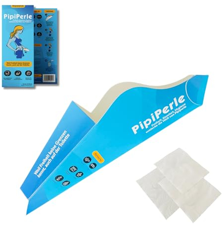 PipiPerle - Urinella inkl. Abwischtücher | Urinal Frauen | Pinkelhilfe für Frauen | Urinella Einweg Pipi Trichter | Campingtoilette | Reise Gadgets | Festival Zubehör | Porta Potti (10 Stück)