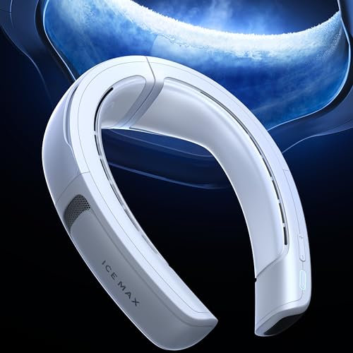 RANVOO AICE LITE Plus 2025 Máximo Flujo de Aire Frío [N.º1 Más Fresco y Duradero] Aire Acondicionado de Cuello, Ventilador Recargable de 6.000 mAh, Sopla Aire Frío, Regalo para Mamá, Blanco