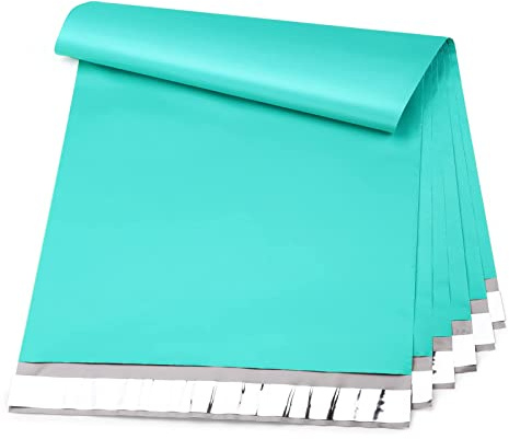 Switory Parcel Bags Postal Bags Shipping Bags Strong Adhesive Mailing Bags, Waterproof and Tear-Proof Multipurpose Envelopes for Clothing, Small Business, Boutique, 30.5 x 39.5cm, Teal Green, 25pcs
