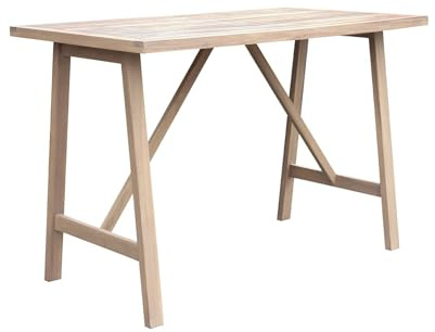 sweeek-Mesa Alta de jardín de Madera de Acacia, 4 Personas, Paloma, Natural, 150x81x100 cm
