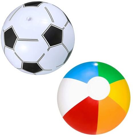 2 Stück Wasserball Aufblasbar Beach Inflatable Pool Spielzeug Aufblasbares,Water Wasserball Kinder Pool-Spielzeug Klein Schwimmbad Floating Ball Kleiner Fussball Pool Strand Spielzeug Ball für Kinder