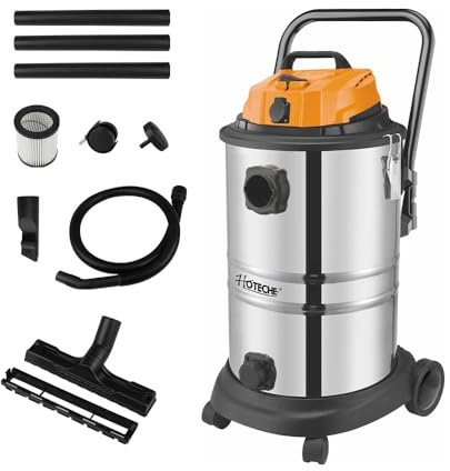 Hoteche 1200W Nass-Trockensauger - 40L Metallbehälter, 1.4m³/min Luftstrom, 15KPa Saugkraft, mit Blasfunktion, ideal für Werkstatt Familie und Baustelle