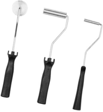 JISADER 3x Rodillos de fibra de vidrio de aluminio Resina de aluminio Laminando herramientas de rodillo de pintura Roller de burbujas para decoración del