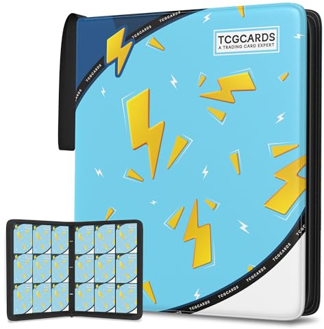 Trading Card Binder 9 Pocket,Card Binder 900 Pockets,Card Book Holder Cards with 50 Removable Sleeves,3-Ring Zip Design MTG/TCG/Sport Collectible Trading Card Albums Gifts for Boys and Girls (Blue)