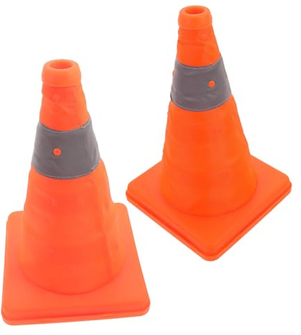 HEALSOPTHY 2piezas Conos De Tráfico Telescópicos Para Estacionamientos Control De Tráfico y Seguridad Vial Cono De Seguridad Vial Reflectante Multifunción