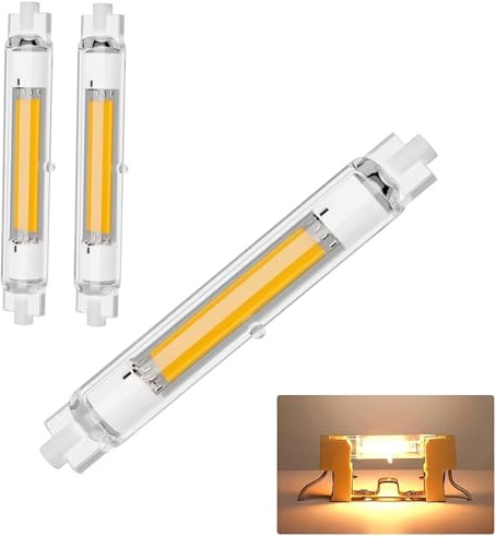 GFDYTG Bombilla LED R7S 78mm Regulables,LED R7S 78mm Blanco Cálido 3000K 20W COB Bombillas Equivalente 200W Lámpara Halógena,360 Grados,2000LM,2 Pack